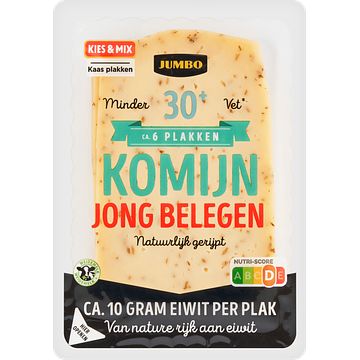 Foto van 2 voor € 4,50 | umbo jong belegen komijn kaas 30+ plakken 190g aanbieding bij jumbo