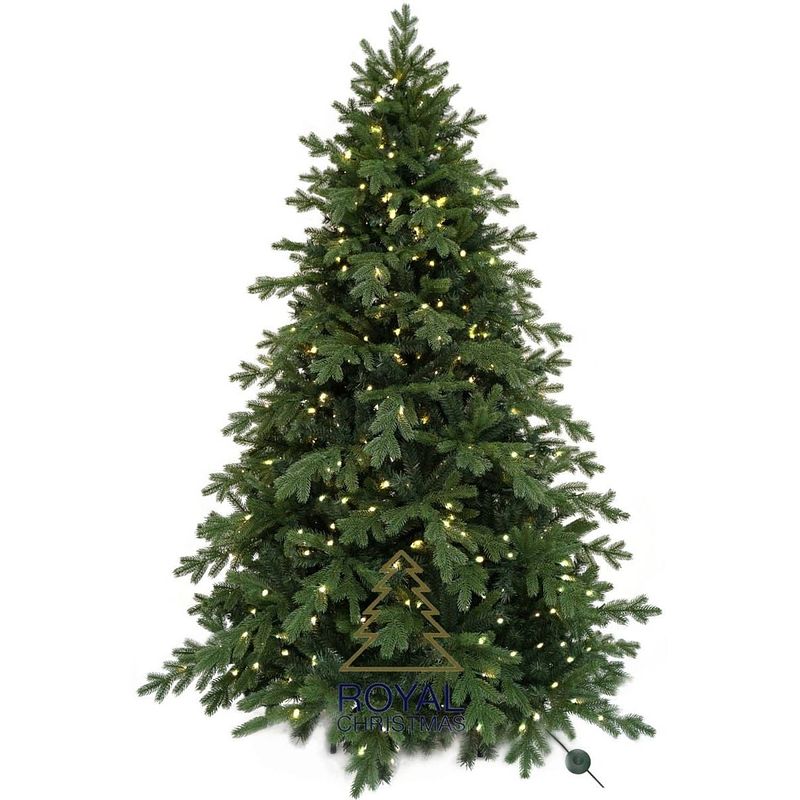 Foto van Royal christmas kunstkerstboom spitsbergen 270cm met led + smart adapter