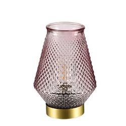 Foto van Casa di elturo led-lamp ella - roze - goud - werkt op batterijen (incl. lamp) - ø13 x18 cm