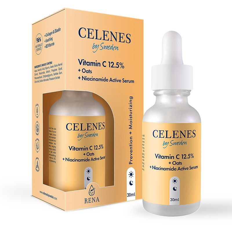 Foto van Celenes by sweden vitamin c 12,5% + oats + niacinamide active serum