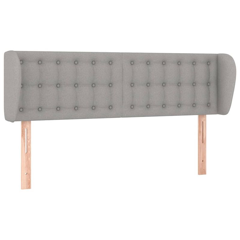 Foto van The living store hoofdeind bedaccessoires - 147 x 23 x 78/88 cm - lichtgrijs