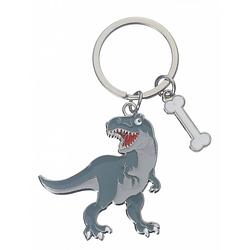 Foto van Metalen dinosaurus t-rex sleutelhanger 5 cm - dino fans cadeau artikelen