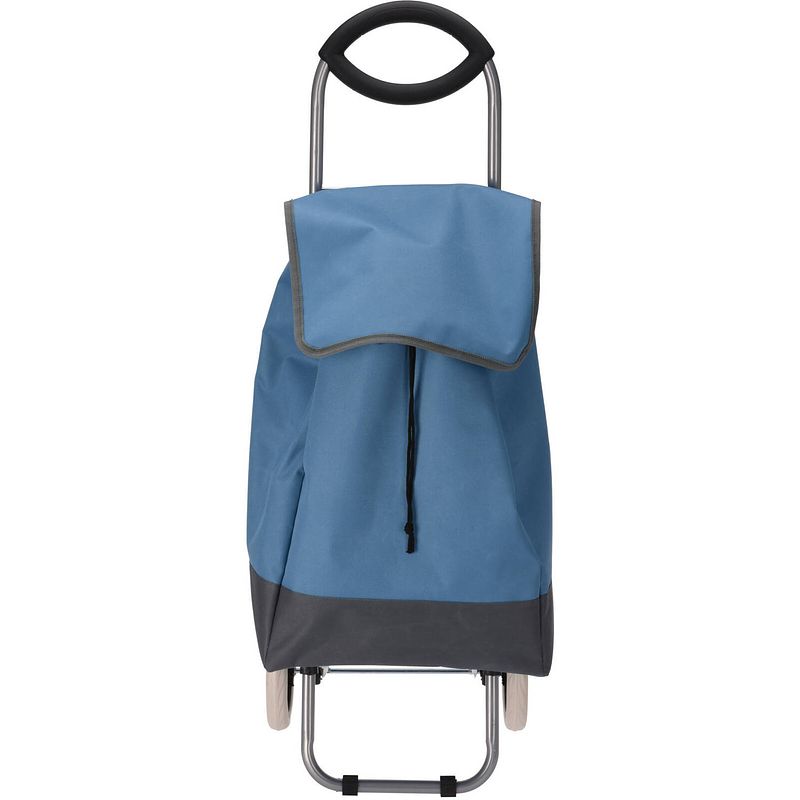 Foto van Boodschappen en losse spullen trolley - inhoud 30 liter - blauw - boodschappentas met wielen - boodschappentrolleys