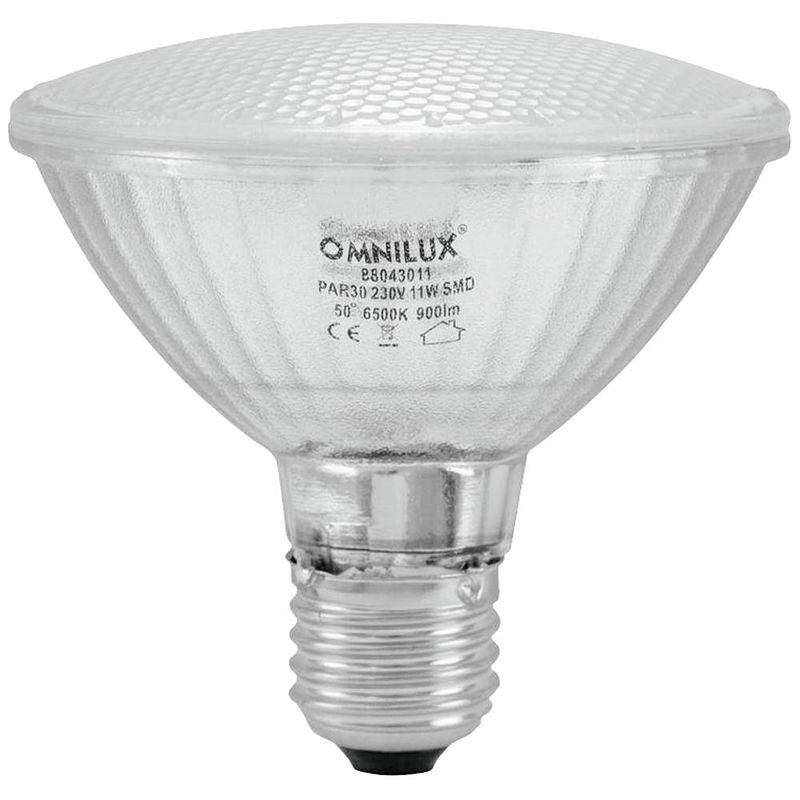 Foto van Omnilux 88043011 led-lamp energielabel f (a - g) e27 10 w koudwit (ø x l) 95 mm x 92 mm 1 stuk(s)