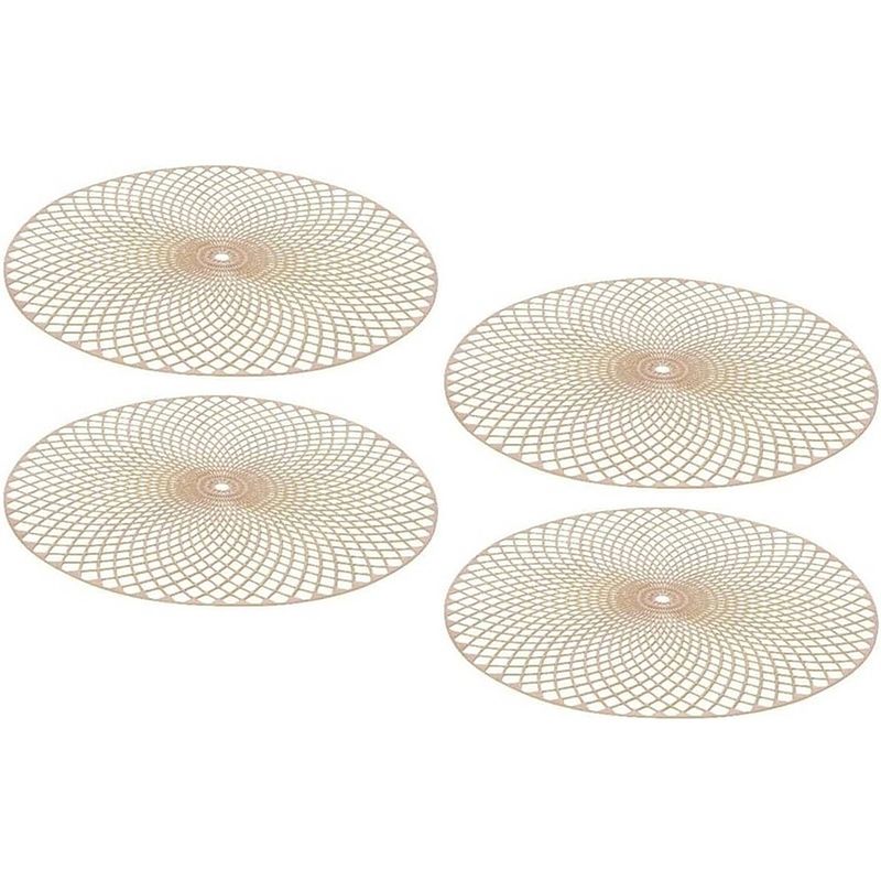 Foto van 4x ronde onderlegger/placemat goud 38 cm - placemats