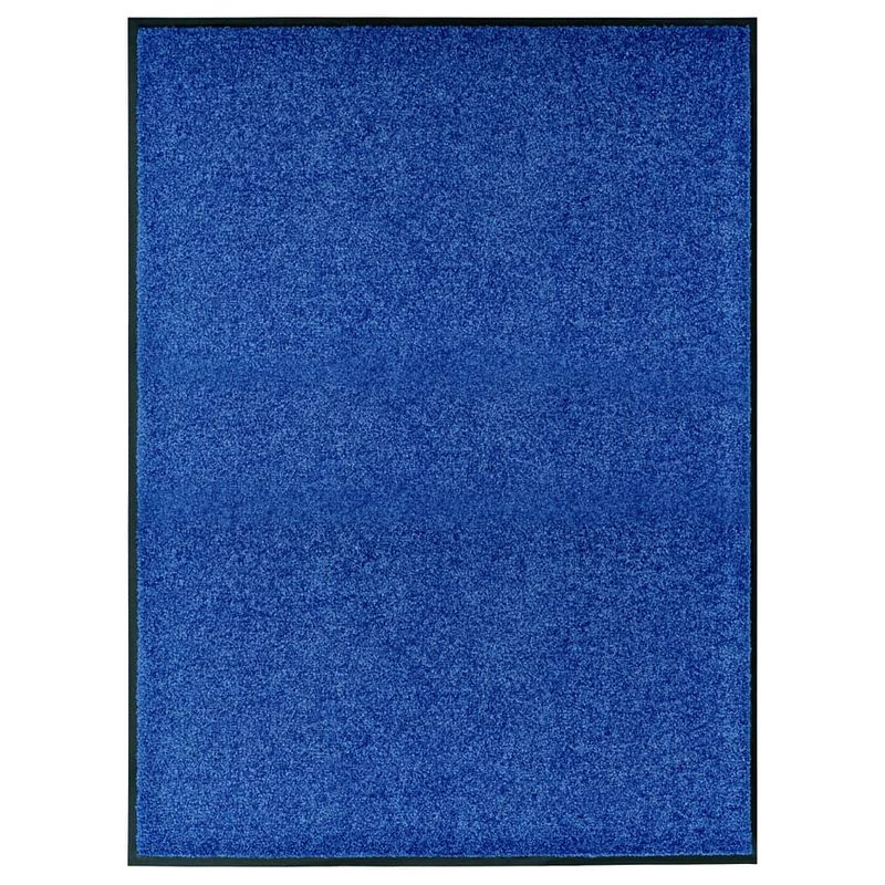 Foto van Vidaxl deurmat wasbaar 90x120 cm blauw