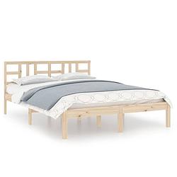 Foto van The living store bedframe - grenenhout - multiplex lattenbodem - 195.5 x 125.5 x 31 cm - 120 x 190 cm (4ft small