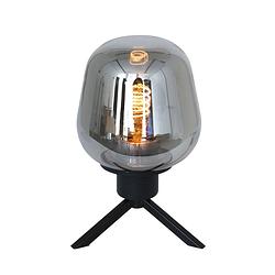 Foto van Design tafellamp - steinhauer - glas - design - e27 - l: 16cm - voor binnen - woonkamer - eetkamer - zwart