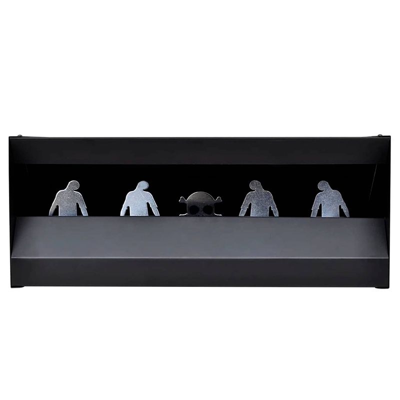 Foto van The living store schietkast magnetisch - 49 x 22 x 20 cm - staal - geschikt voor zwakke luchtgeweren en luchtpistolen