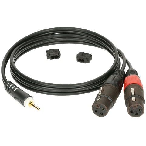 Foto van Klotz ay8-0200 verloopkabel 3.5 mm jack recht - 2x xlr female 2 meter