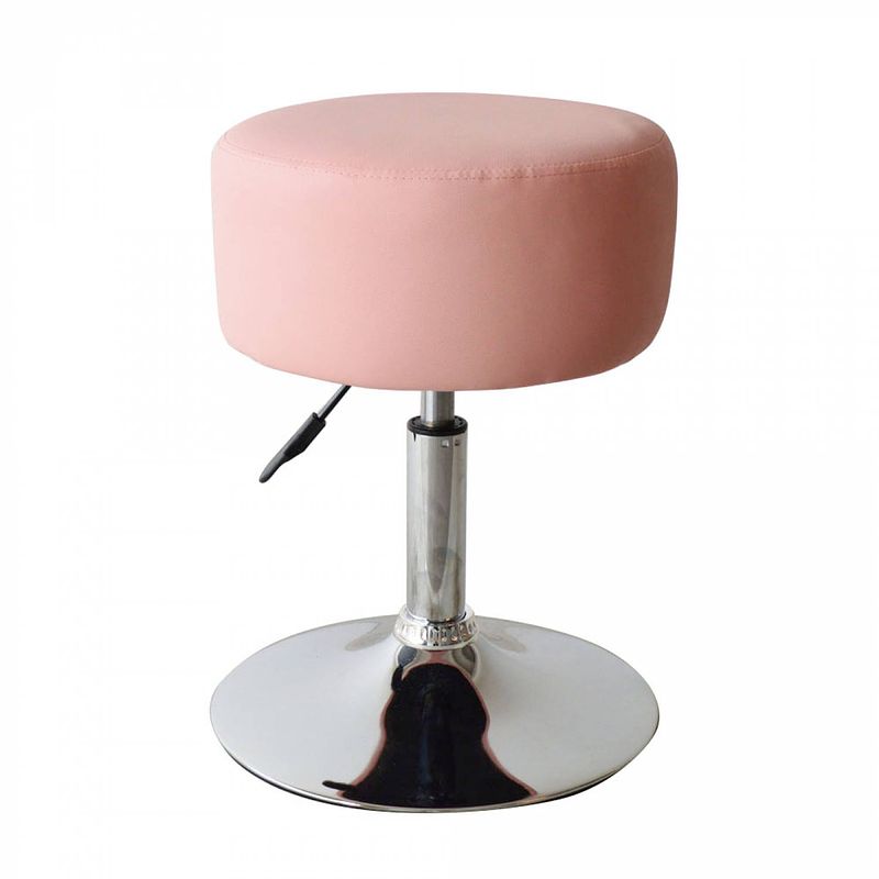 Foto van Krukje retro vintage - kaptafel krukje - hoogte verstelbaar tot 65 cm - roze