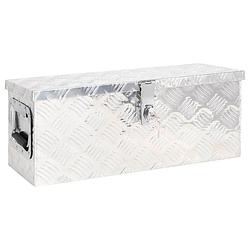 Foto van Vidaxl opbergbox 60x23,5x23 cm aluminium zilverkleurig