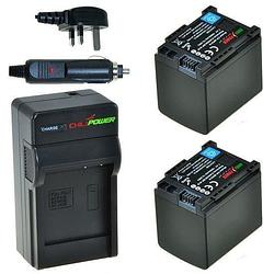 Foto van 2 x bp-819 accu's voor canon - charger kit + car-charger - uk version