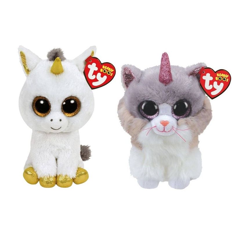 Foto van Ty - knuffel - beanie boo's - pegasus unicorn & asher cat