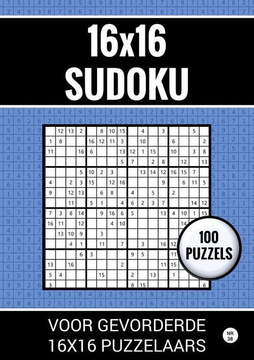 Foto van 16x16 sudoku - 100 puzzels voor gevorderde 16x16 puzzelaars - nr. 38 - sudoku puzzelboeken - paperback (9789464801620)