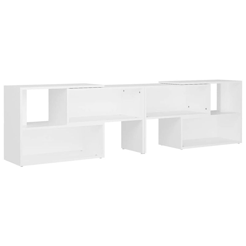 Foto van The living store televisiemeubel - hifi-kast - wit - 149 x 30 x 52 cm - uitschuifbaar