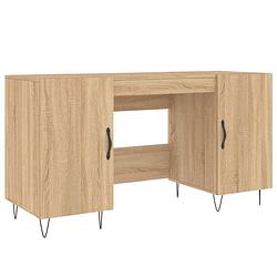 Foto van Vidaxl bureau 140x50x75 cm bewerkt hout sonoma eikenkleurig