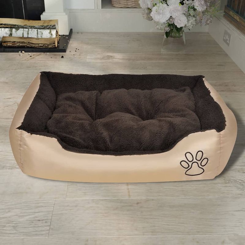 Foto van The living store hondenmand xxl - beige/bruin - 110 x 80 x 21 cm - waterafstotend