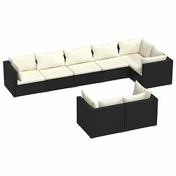 Foto van Vidaxl 8-delige loungeset met kussens poly rattan zwart