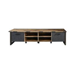 Foto van Prip tv-meubel 4 planken en 2 kleppen, old wood decor, matera decor.