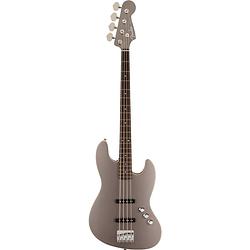 Foto van Fender aerodyne special jazz bass rw dolphin gray metallic elektrische basgitaar met deluxe gigbag