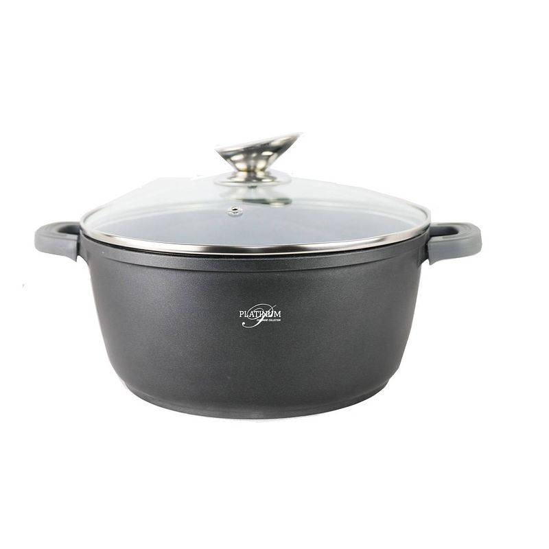 Foto van Platinum kookpan/braadpan - met deksel - 24 cm - zwart