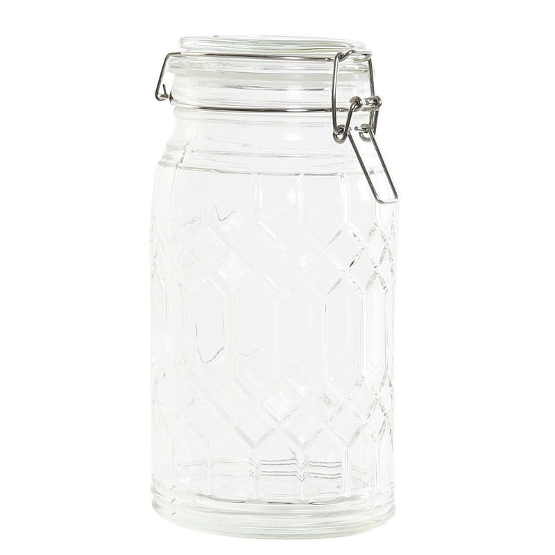 Foto van Voorraadpot/weckpot 960 ml glas met metalen beugelsluiting - weckpotten