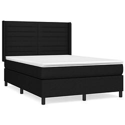 Foto van The living store luxe boxspringbed - zwart - 193 x 147 x 118/128 cm - pocketvering