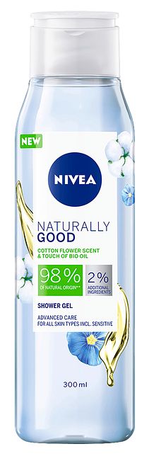 Foto van Nivea naturally good cotton flower shower gel