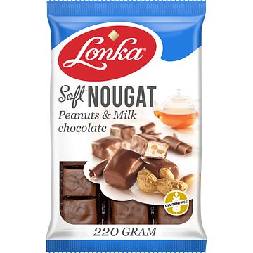 Foto van Lonka soft nougat pinda's & melkchocolade 220g bij jumbo