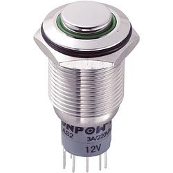 Foto van Tru components 701795 las2gqh-22e/g/12v/s/p vandalismebestendige druktoets 250 v/ac 3 a 2x aan/(aan) moment groen ip65 1 stuk(s)