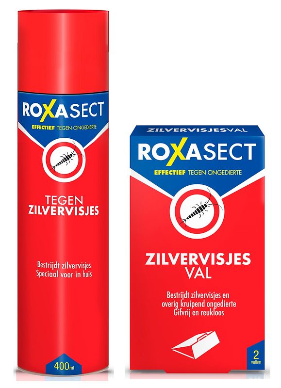 Foto van Roxasect anti-zilvervisjes set - spray tegen zilvervisjes 400ml en zilvervisjesval -