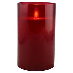 Foto van Magic flame - led kaars wax glas 12,5cm tango rood