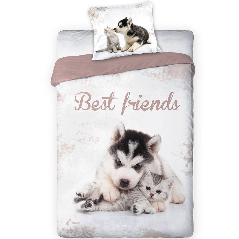 Foto van Animal pictures dekbedovertrek best friends - eenpersoons - 140 x 200 cm - multi