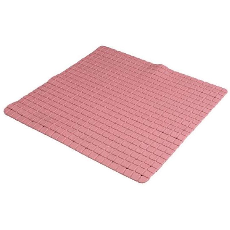 Foto van Urban living badkamer/douche anti slip mat - rubber - voor op de vloer - oud roze - 55 x 55 cm - badmatjes