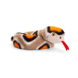 Foto van Pluche knuffel dier kleine opgerolde slang bruin 65 cm - knuffeldier