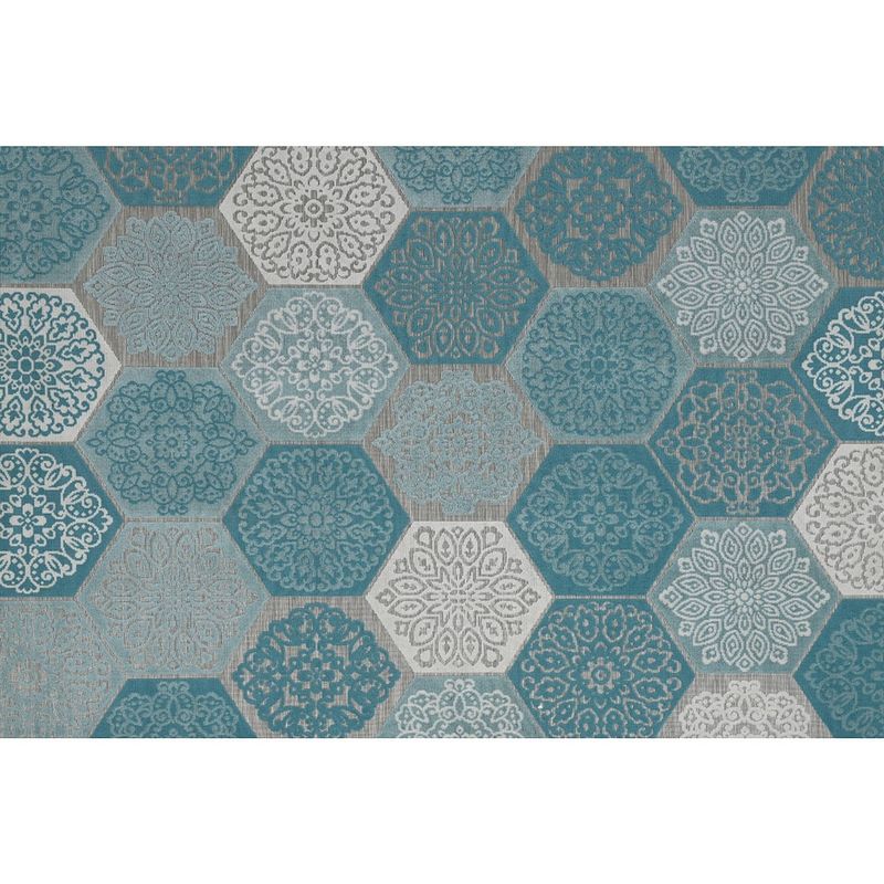 Foto van Garden impressions buitenkleed hexagon turquoise 200x290 cm