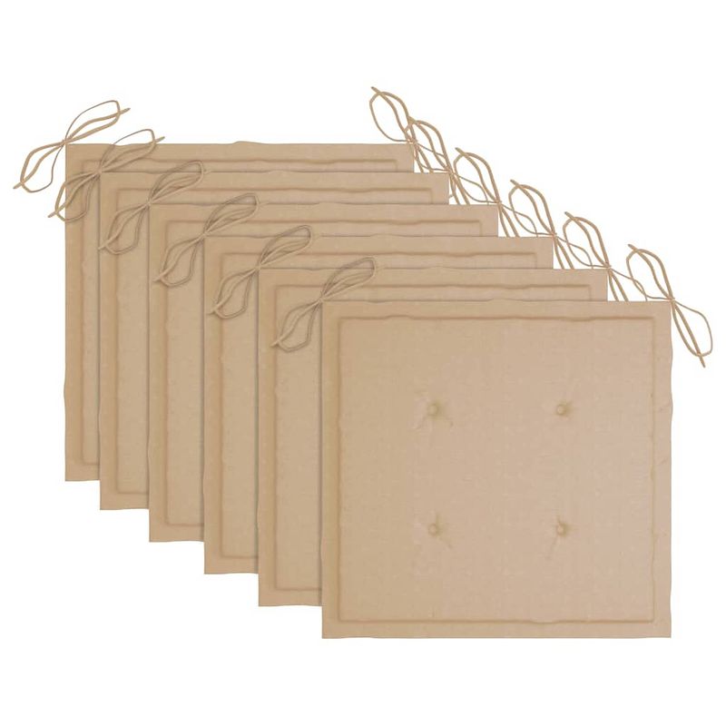 Foto van Vidaxl tuinstoelkussens 6 st 40x40x3 cm stof beige