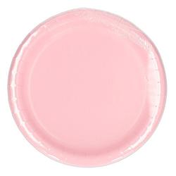 Foto van 16x pastel roze wegwerp bordjes van karton 23 cm - feestbordjes