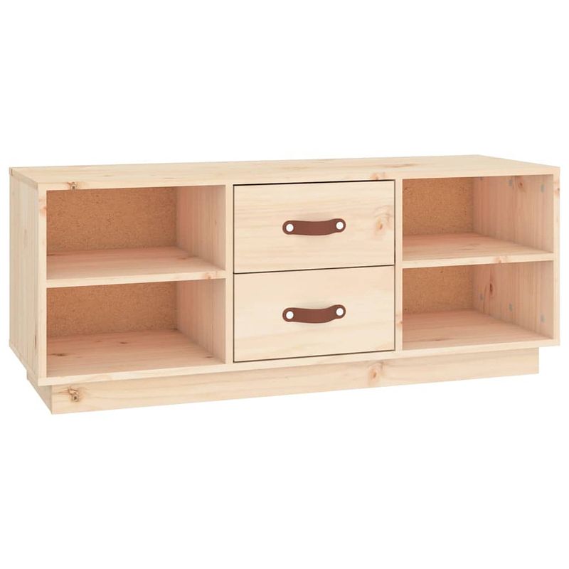 Foto van The living store houten televisiemeubel - massief grenenhout - tv-kast - 100x34x40 cm