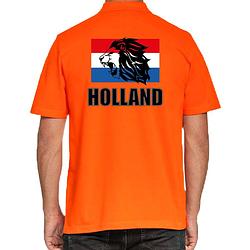 Foto van Oranje fan poloshirt / kleding holland met leeuw en vlag ek/ wk voor heren 2xl - feestshirts