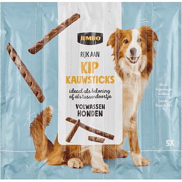 Foto van Jumbo rijk aan kip kauwsticks volwassen honden 5 stuks