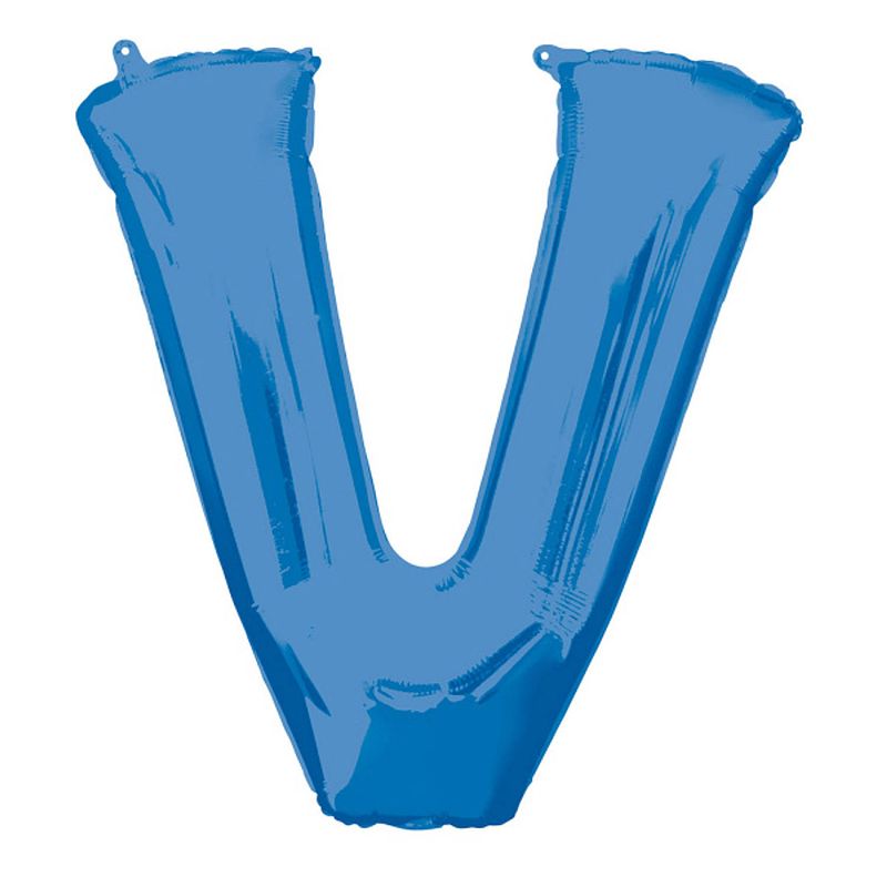 Foto van Amscan folieballon letter v 81 x 81 cm blauw