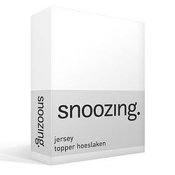 Foto van Snoozing jersey - topper hoeslaken - katoen - 200x210/220 - wit