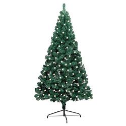 Foto van Vidaxl kunstkerstboom met led's en standaard half 240 cm pvc groen