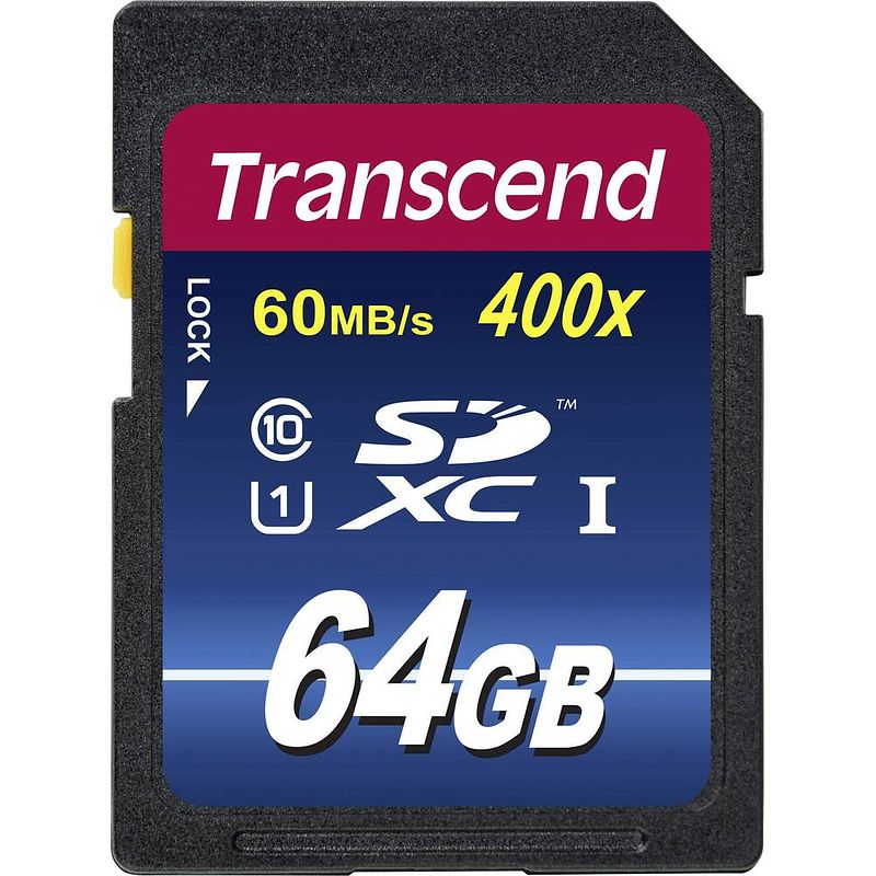 Foto van Transcend premium 400 sdxc-kaart 64 gb class 10, uhs-i