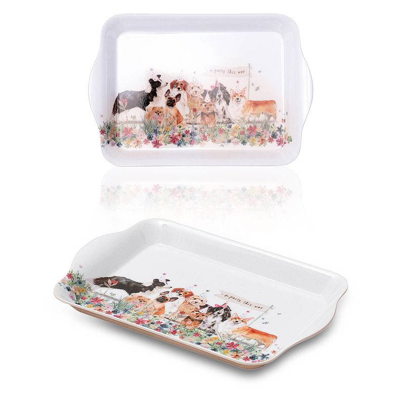 Foto van St helens home and garden mini melamine dienblad - 21 x 14 cm - honden