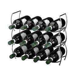 Foto van Excellent houseware wijnrek - 42 cm breed - stapelbaar - 12 flessen
