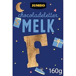 Foto van Jumbo chocoladeletter melk f 160g aanbieding bij jumbo | 2 voor 4.50