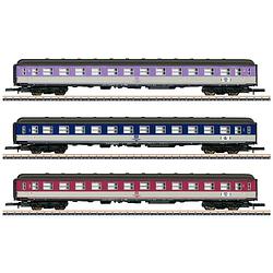 Foto van Märklin 87402 z set van 3 sneltreinrijtuigen in discokleuren, mhi van de db